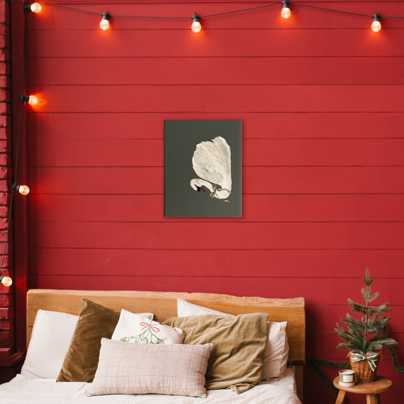Cygne des Fêtes avec toile en ruban, design par lettré et doublé, H 16 po x l 20 po