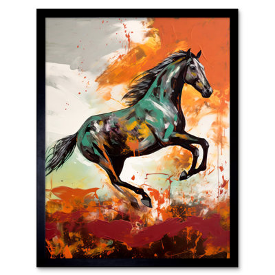 Pavlof Wild Horse Galloping Across A Barren Landscape - Single Picture Frame Print