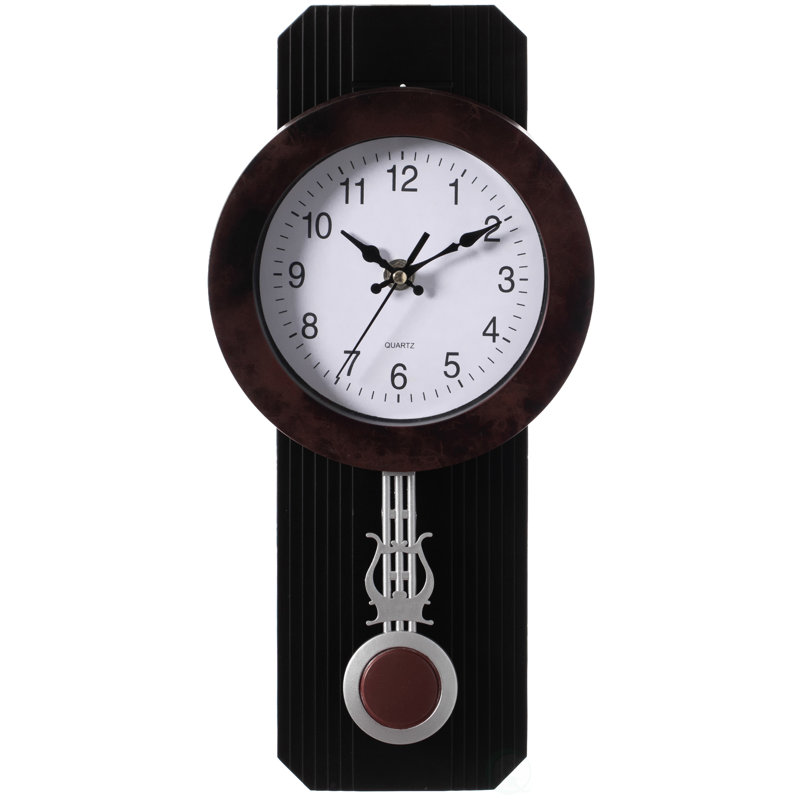 Horloge murale en plastique Farl pour le salon, la cuisine ou la salle à manger, silencieuse, Noir