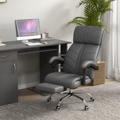 Vinsetto PU Leather Vibration Massage Office Chair with Heat, Footrest