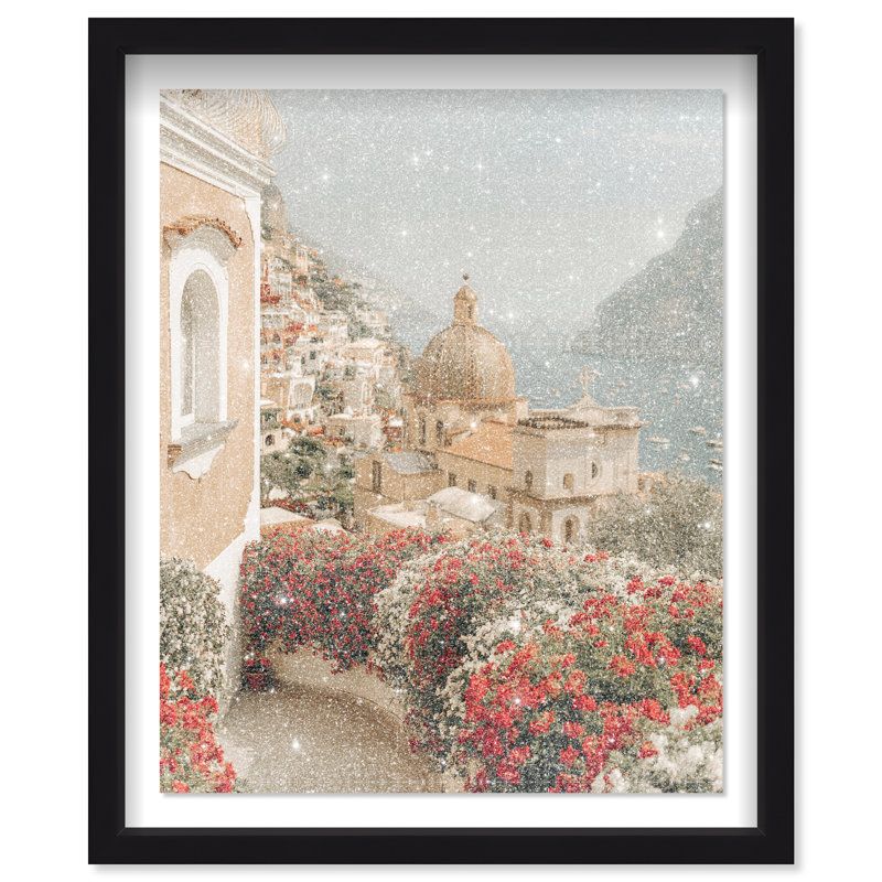Clifftop Crimson I Shadowbox Nautical & Beach Print by Oliver Gal, Black Frame, 16 x 20, 37.5"H x 46.5"W, White Shadowbox