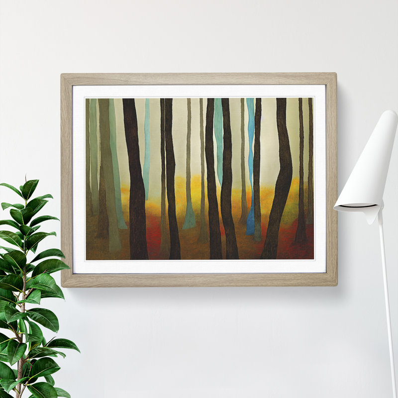 Abstract Spring Forest Vol.3 - Framed Print, 34cm H x 46cm W x 2cm D, Oak Framed
