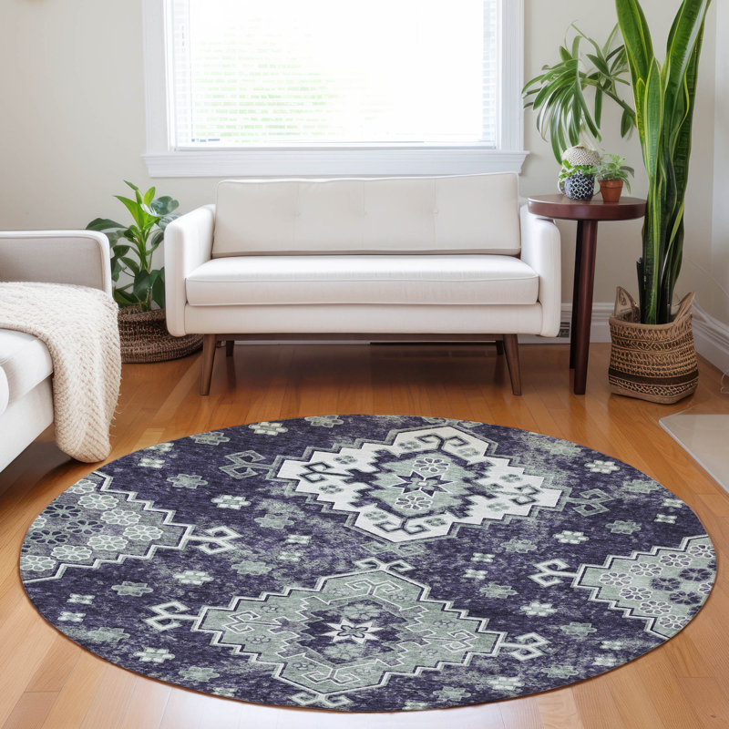 Tapis de porte d'extérieur antidérapant Malchow, Rond 8 pi