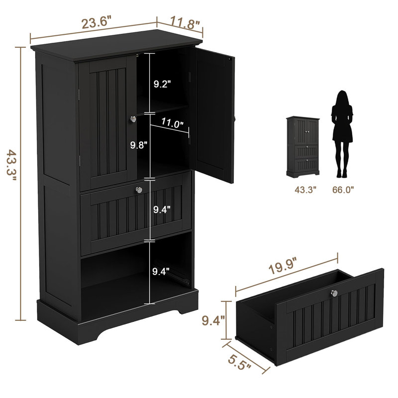 Armoire de salle de bain, Noir