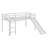 Twin Low Loft Bed With Slide, Ladder, Safety Guardrails-1514440837