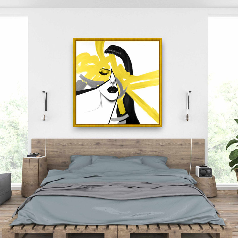 Beauté divisée - Toile encadrée grise rétro