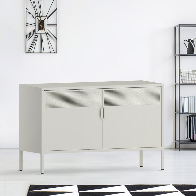 Armoire de rangement à 1 tablette de 39,5 po de largeur, Blanc cassé/bleu