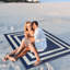 Tapis intérieur / extérieur bleu marine Aine-1004397867
