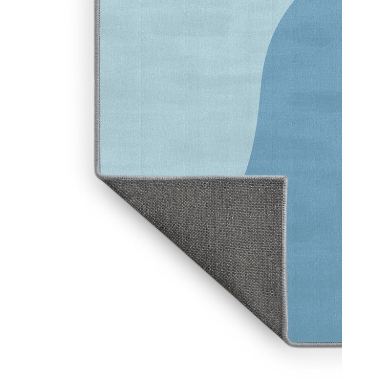 Tapis bleu moelleux doux en peluche Ellinger Canoeing Lake - Reliure bleu ciel, 5 x 7
