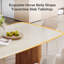 Dining Table With Unique Travertine Slab Top And Semi-Circular Stripe Base (1 item 2 packages)