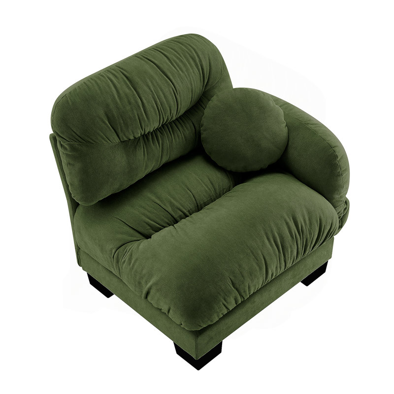 Canapé en chenille LSF, Face à la droite, Vert