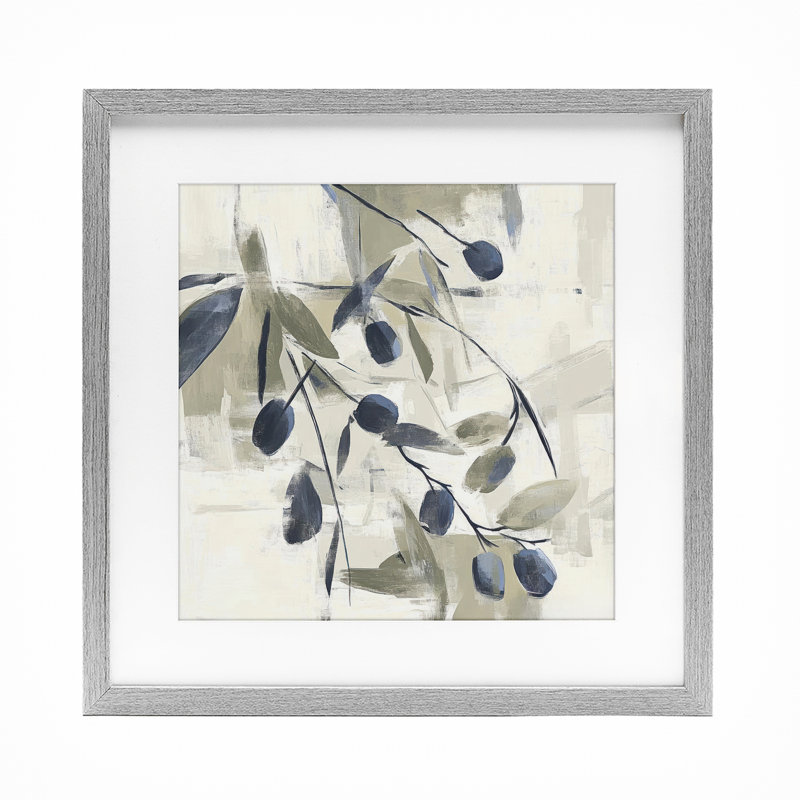 Reproduction sous verre encadrée de style méditerranéen, par Mona Grace, Cadre de ferme gris, H 13 po x l 13 po