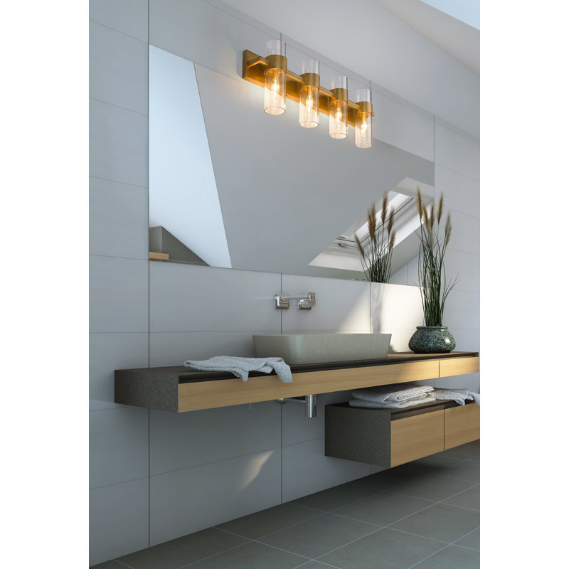 Ensemble de meuble-lavabo 4 lumières Masi, Laiton frotté