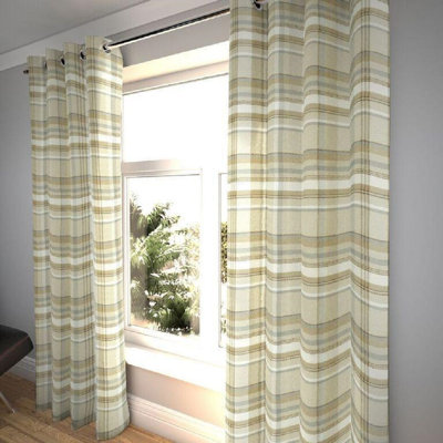 Eyelet Plaid Blackout Thermal Curtain Panels