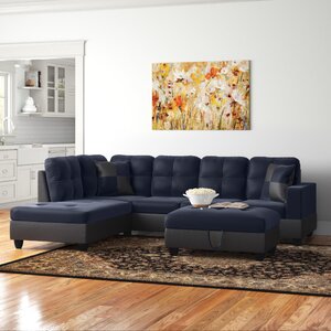 Ambernicole Palmer 103.5" Wide Microfiber/Microsuede Sofa & Chaise with Ottoman. Incomplete ottoman only 