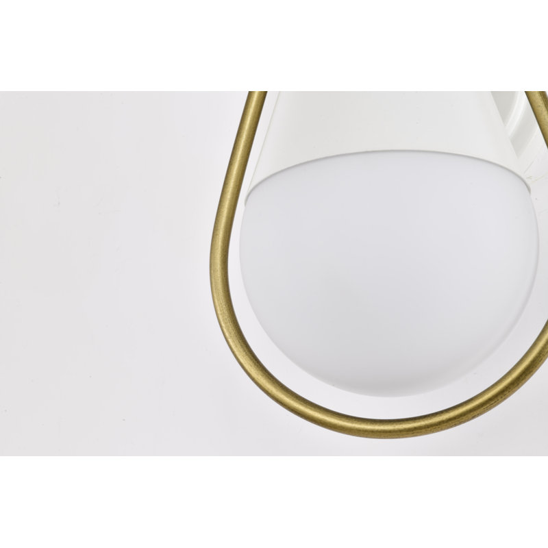 Clem Dimmable Bath Sconce, Matte White/Natural Brass 