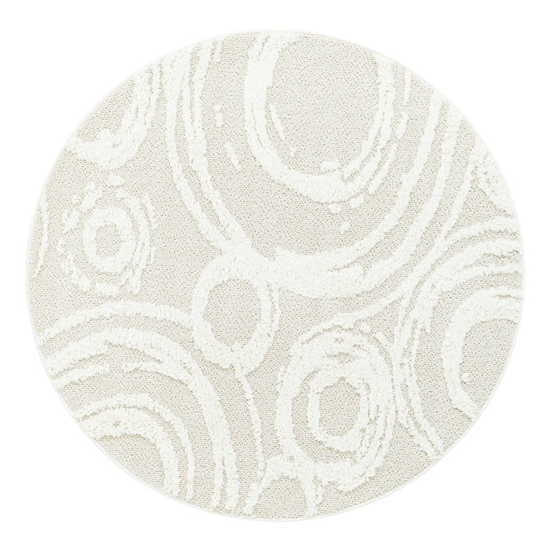Dequantae Abstract Indoor Rug, Round 5'3"