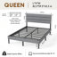 Structure de lit plateforme tapissier - avec tête de lit, aucun sommier requis, rangement sous le lit 14 po-142255952-142255956