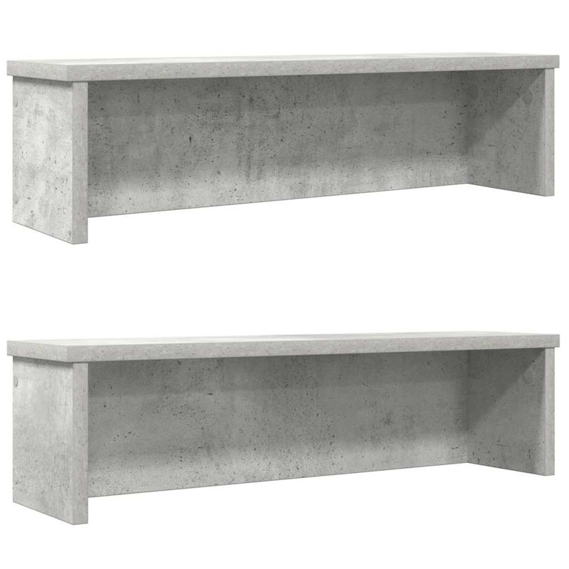 Kitchen Racks Stackable 2 Pcs 15x16 Cm, 16cm H x 50cm W x 15cm D, Concrete Grey