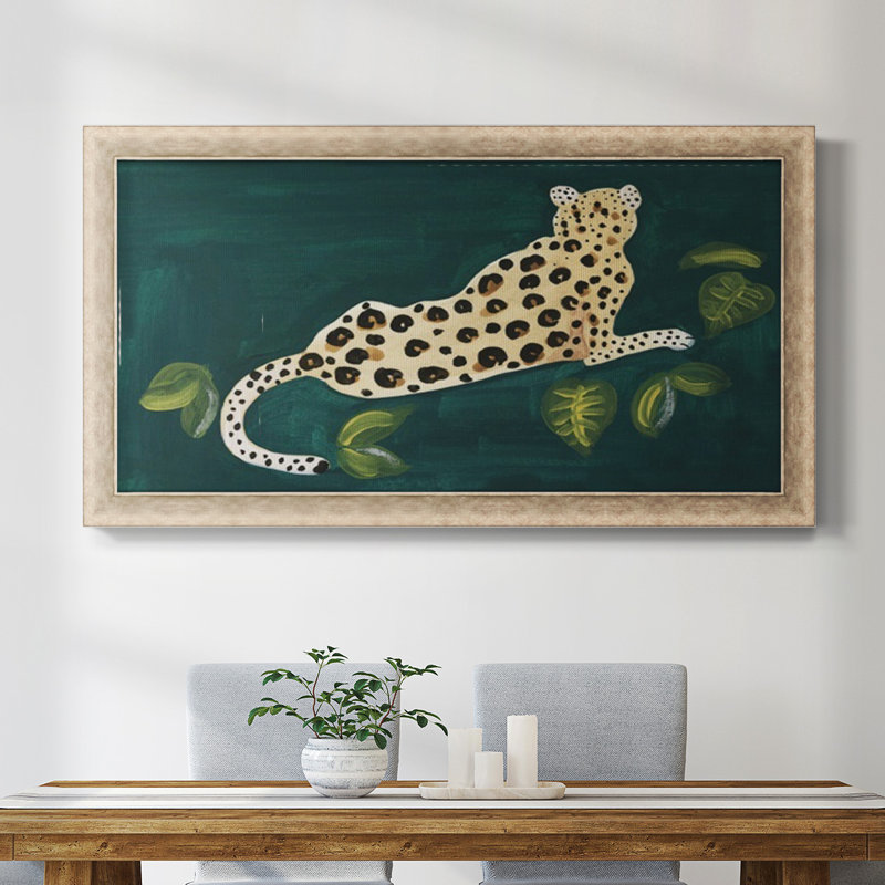 «Lethargic Leopard I», toile encadrée de qualité supérieure - prête à être accrochée, H 25 po x l 45 po x P 1,25 po