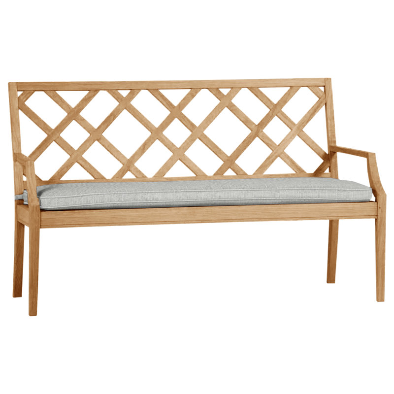 Banc 60 po Haley Teak - Teck naturel, Teck naturel, Sunbrella® argent Verona, Pas de soudure
