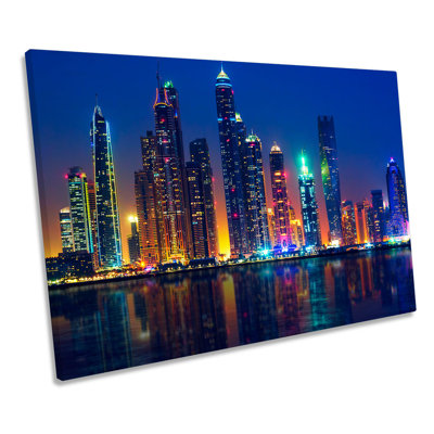 Dubai Skyscrapers Skyline - Wrapped Canvas Print