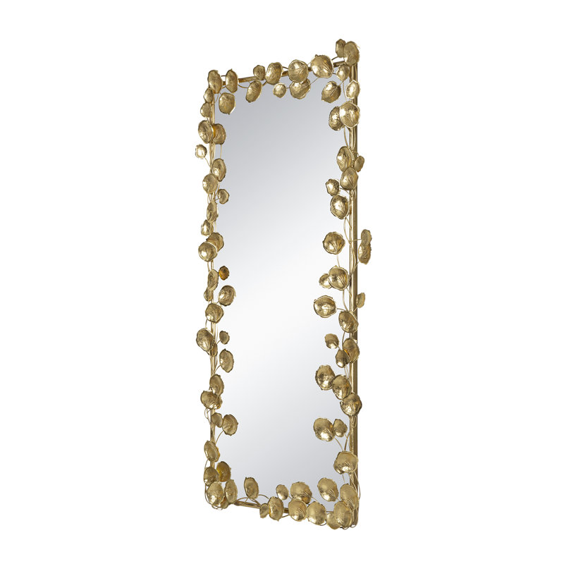 61" X 31" Full Length Mirror With Golden Leaf Accents