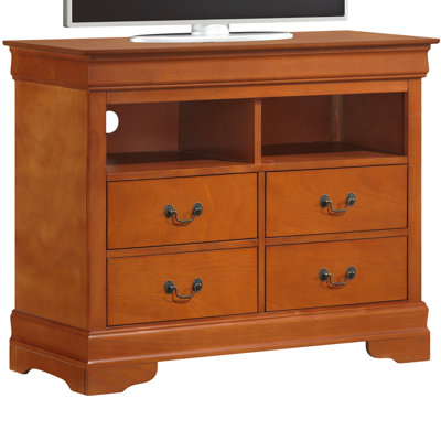 LouisPhillipe 4-Drawers Media Chest, Oak
