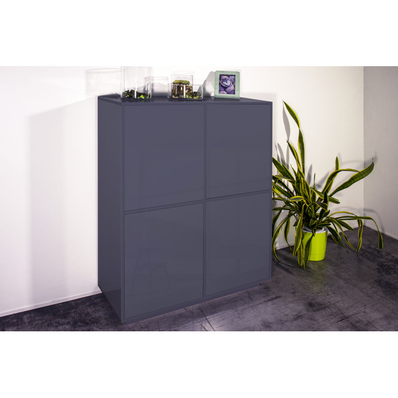Jahzara 100cm Sideboard, Anthracite Grey Glossy