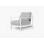 White Aluminum Outdoor Armchair Conversation Set, Pacific Fog Gray