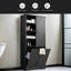 Armoire de rangement pour salle de bain avec portes et tiroirs, panier à linge inclinable, plusieurs espaces de rangement, style autoportant, tablette ouverte, tablette réglable-649627553