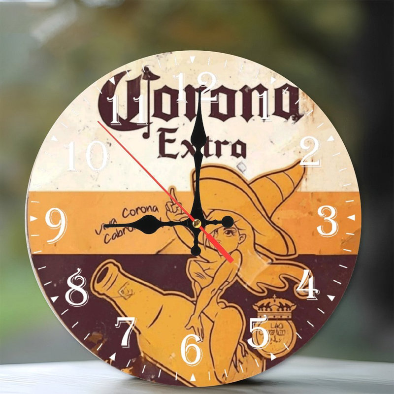 Horloge murale en bois 10 po, mouvement silencieux, à piles (piles AA non incluses), décor artistique, parfait pour les décorations