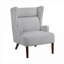 Fauteuil d'appoint à oreilles confortable, revêtement en chenille gris froid, structure en contreplaqué pour sièges de salon-1309101808