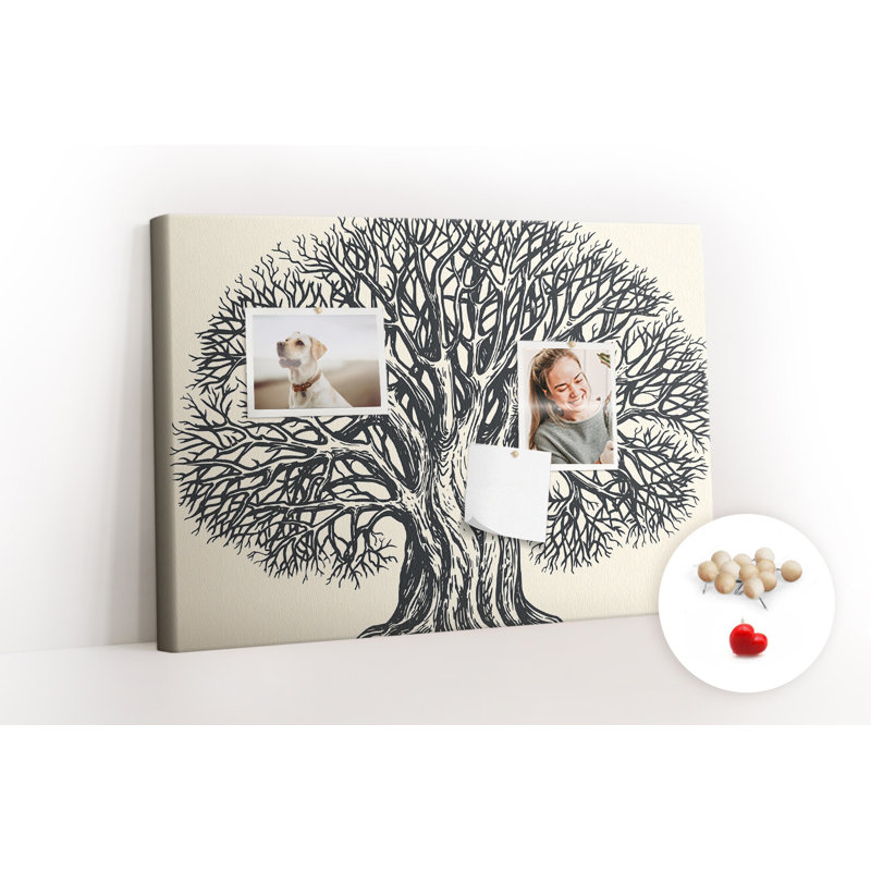 Wall Mounted bulletin board print wall art notice boards for office corkboard Branched tree nature