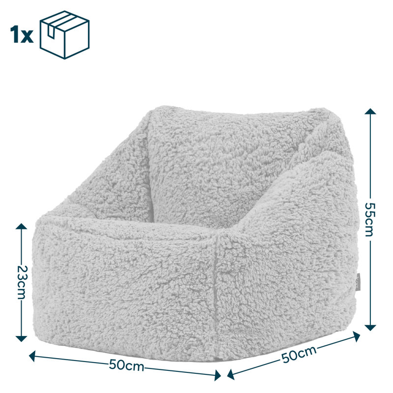 icon Kids Teddy Bear Armchair Bean Bag Grey Childrens Bean Bags Set of 2, Pink Teddy