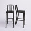 Commercial Grade Metal Indoor-Outdoor Stool with Vertical Slat Back-1056393375-1056393366
