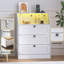 Table de chevet à 3 tiroirs de 60 cm de large avec lumière DEL et station de recharge, table de chevet avec niche ouverte pour chambre à coucher-2110165721
