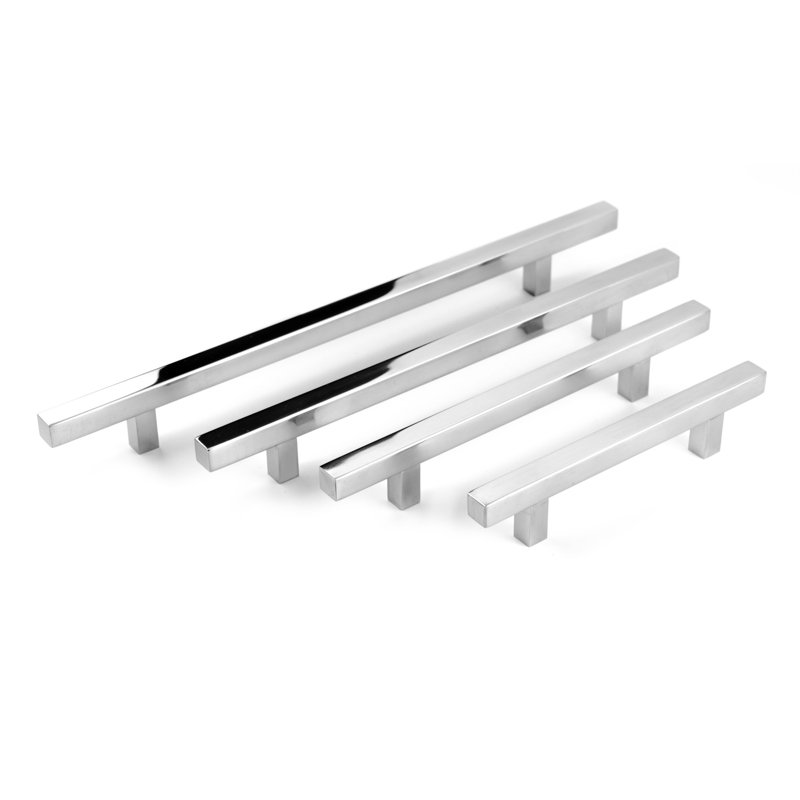 Poignée barre 7" à comptoir carrée pi, Chrome poli