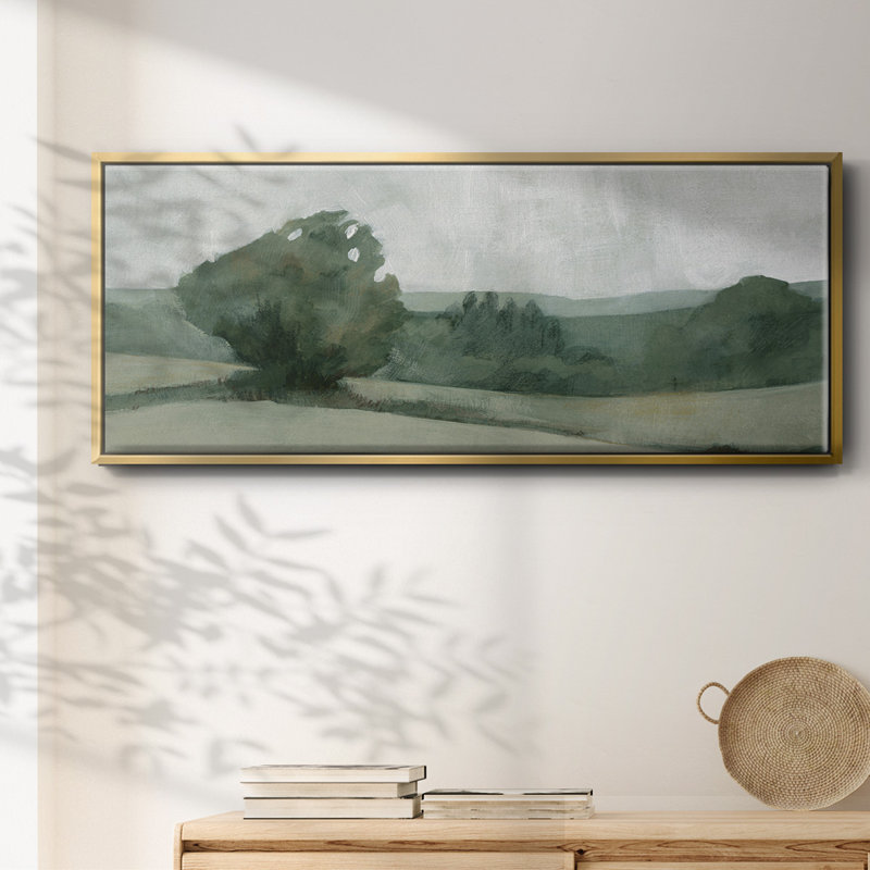 «Soft Green Landscape I», toile encadrée, H 8 po x l 20 po