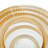 D9.1x9.8" Tiered Geometric Amber Luster Clear Vase