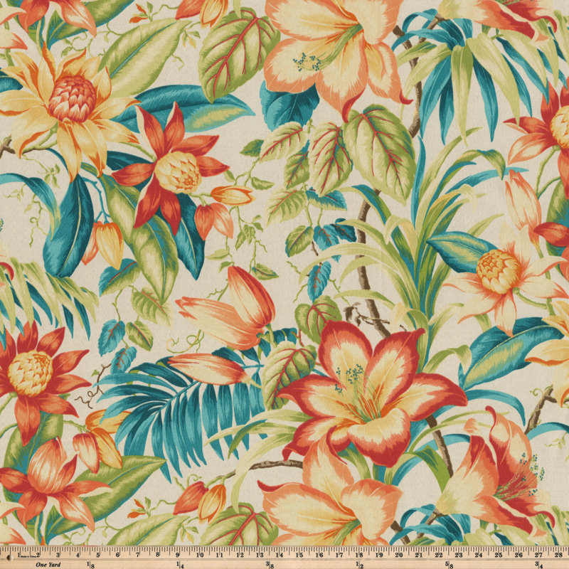 Floral Outdoor Reversible Throw Pillow