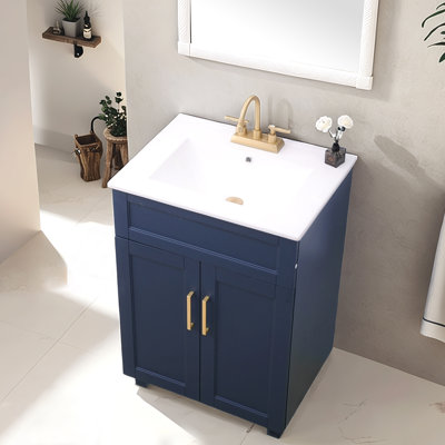 24 Inch Modern Stylish Freestanding Floor Standing Single Bathroom Vanity Set