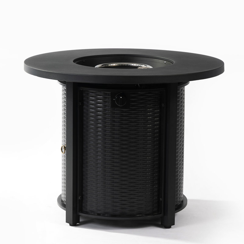Table de foyer en acier 32 pouces et chaleur - pour espaces extérieurs, H 24,91 po x l 30,89 po x P 31,19 po, Black