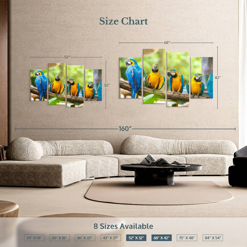 Brampt Macaw Party, 42" H x 68" W