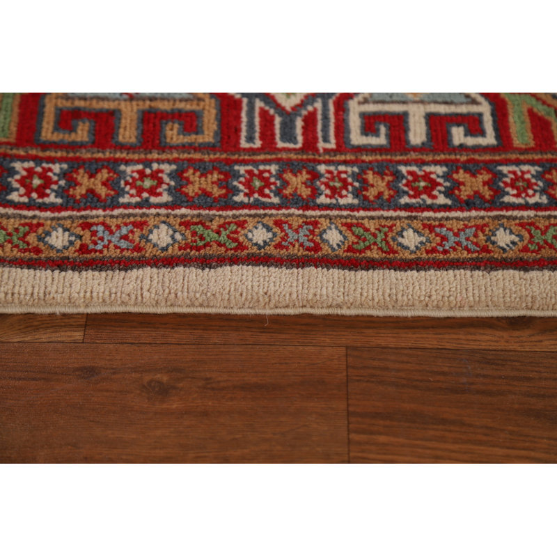 Tapis oriental à motif de légumes Kazak fabriqué à la main 7 x 10