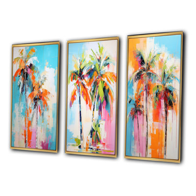 «Palm Trees Palm», 3 pièces sur toile