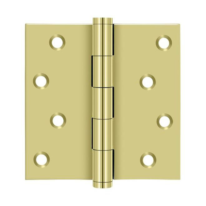 Deltana DSB415-RZ DSB415-RZ Paire de charnières en laiton massif de 4,0 po x SQR nickel satiné, Nickel satiné