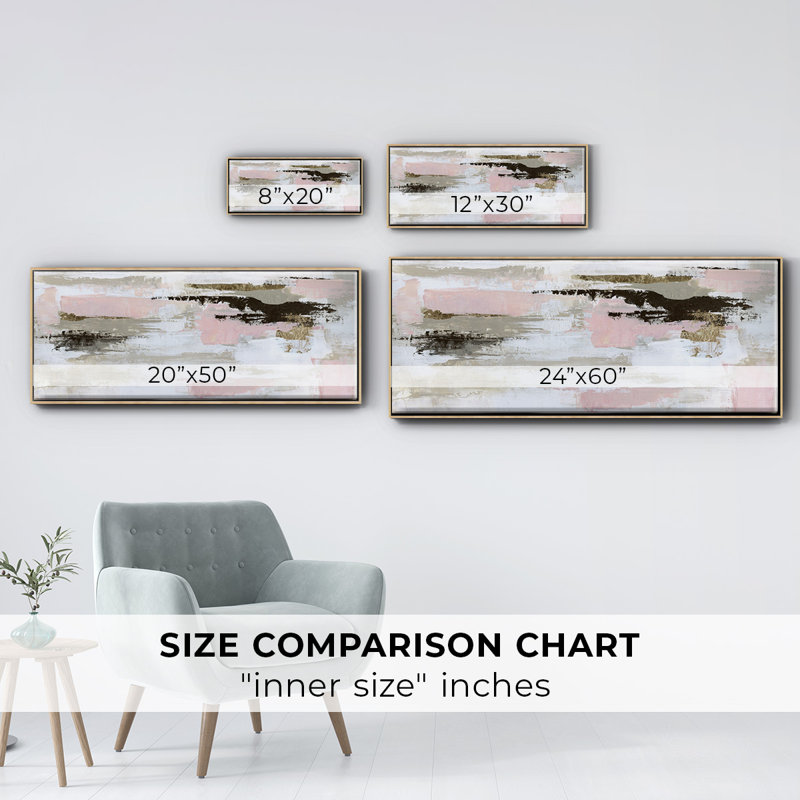 Desert Rose- Framed Canvas, 12" H x 30" W