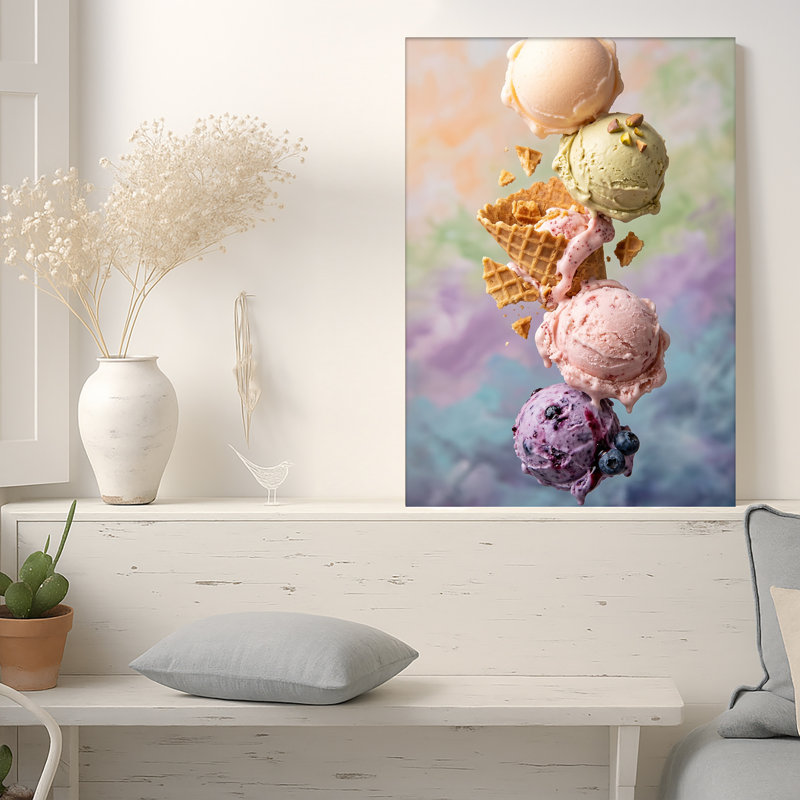 Art mural empilé sur fond de pastel, H 24 po x l 16 po