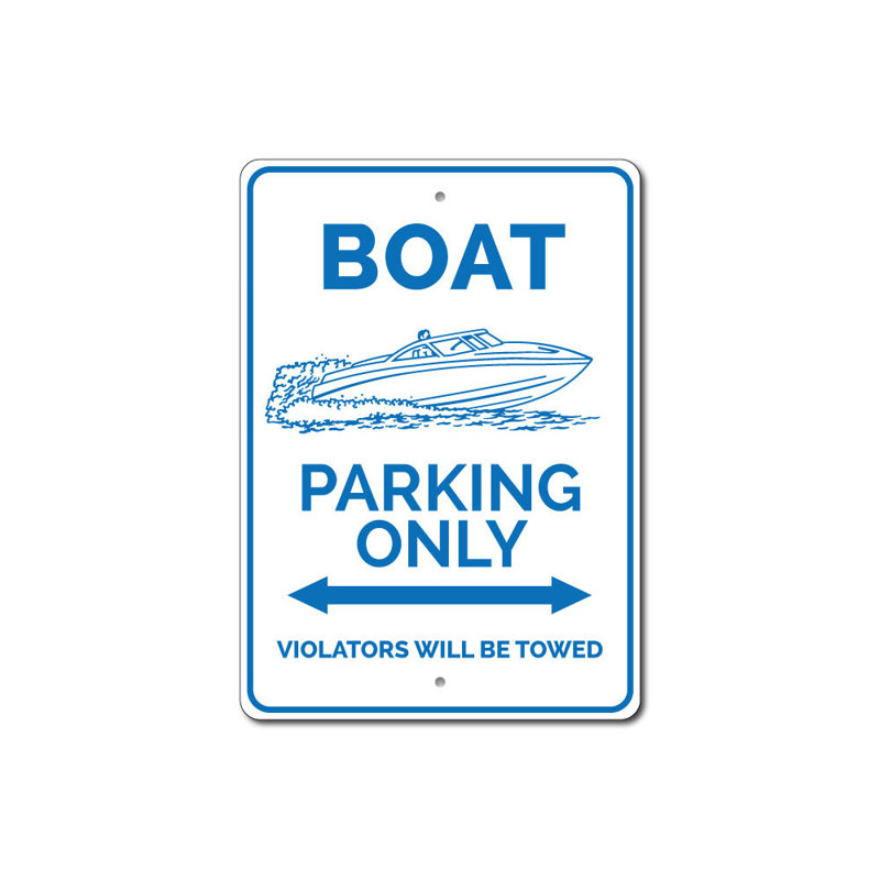 Enseigne en aluminium pour le bateau, H 10 po x l 14 po x P 0,04 po